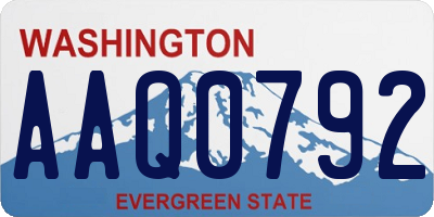 WA license plate AAQ0792
