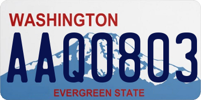 WA license plate AAQ0803