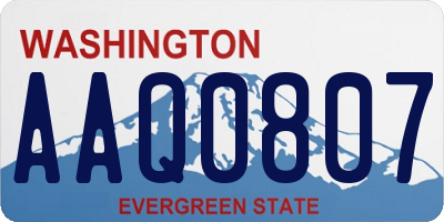 WA license plate AAQ0807