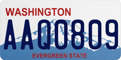 WA license plate AAQ0809