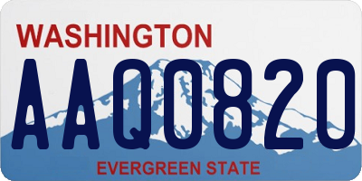 WA license plate AAQ0820