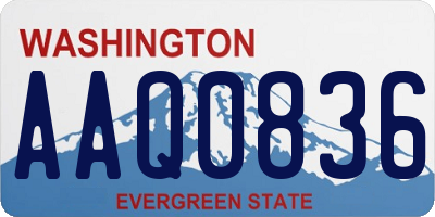 WA license plate AAQ0836