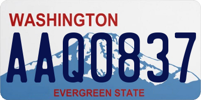 WA license plate AAQ0837