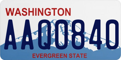 WA license plate AAQ0840