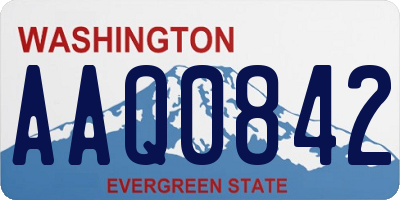 WA license plate AAQ0842
