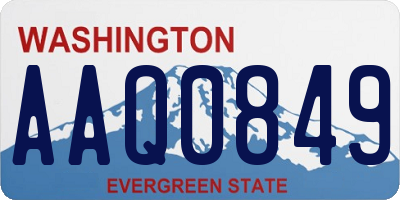 WA license plate AAQ0849