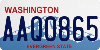 WA license plate AAQ0865