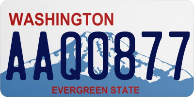 WA license plate AAQ0877