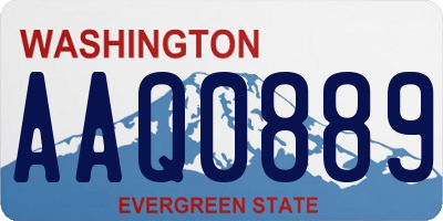 WA license plate AAQ0889