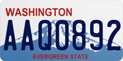 WA license plate AAQ0892