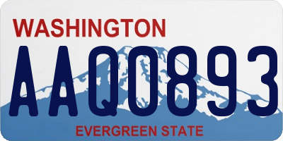 WA license plate AAQ0893