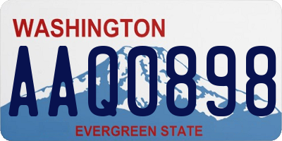 WA license plate AAQ0898