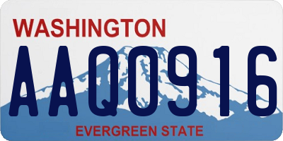 WA license plate AAQ0916