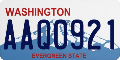 WA license plate AAQ0921