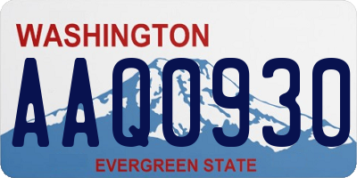 WA license plate AAQ0930