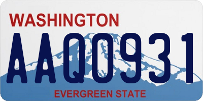 WA license plate AAQ0931