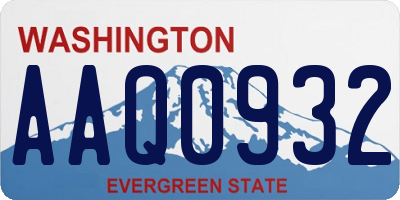 WA license plate AAQ0932