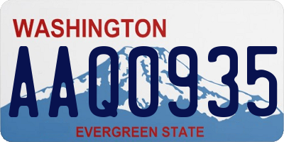 WA license plate AAQ0935