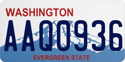 WA license plate AAQ0936