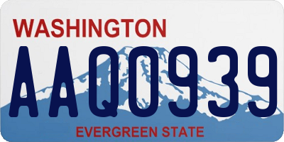 WA license plate AAQ0939