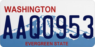 WA license plate AAQ0953