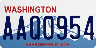 WA license plate AAQ0954