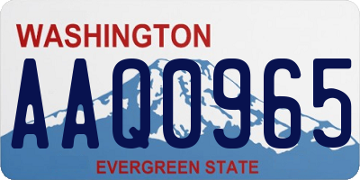 WA license plate AAQ0965