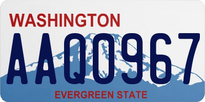 WA license plate AAQ0967