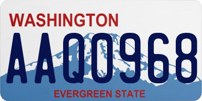 WA license plate AAQ0968