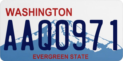 WA license plate AAQ0971