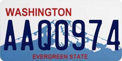 WA license plate AAQ0974