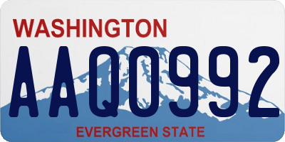 WA license plate AAQ0992