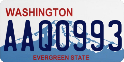 WA license plate AAQ0993