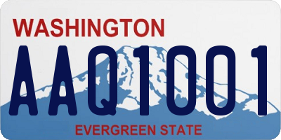 WA license plate AAQ1001