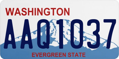 WA license plate AAQ1037