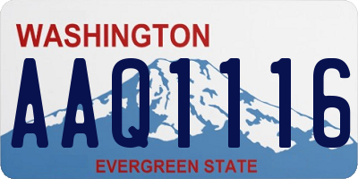 WA license plate AAQ1116