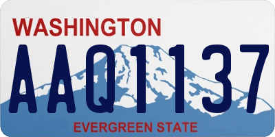 WA license plate AAQ1137