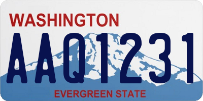 WA license plate AAQ1231