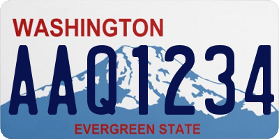 WA license plate AAQ1234