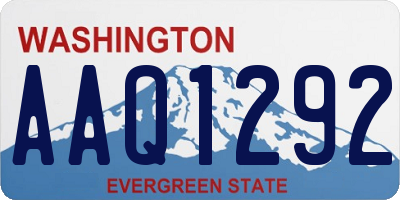 WA license plate AAQ1292