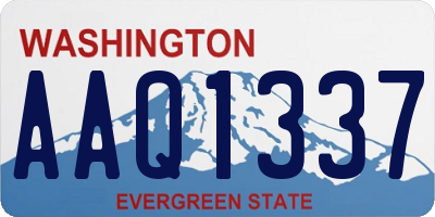 WA license plate AAQ1337