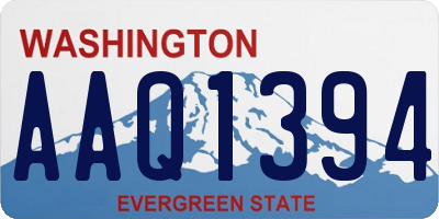 WA license plate AAQ1394