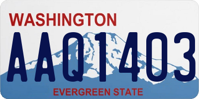 WA license plate AAQ1403
