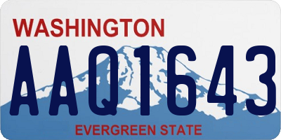WA license plate AAQ1643