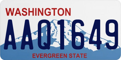WA license plate AAQ1649