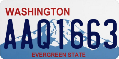 WA license plate AAQ1663