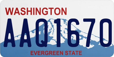 WA license plate AAQ1670