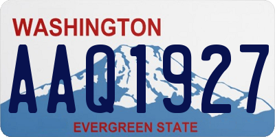 WA license plate AAQ1927