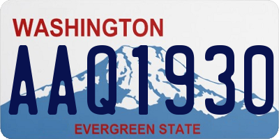 WA license plate AAQ1930