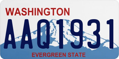 WA license plate AAQ1931